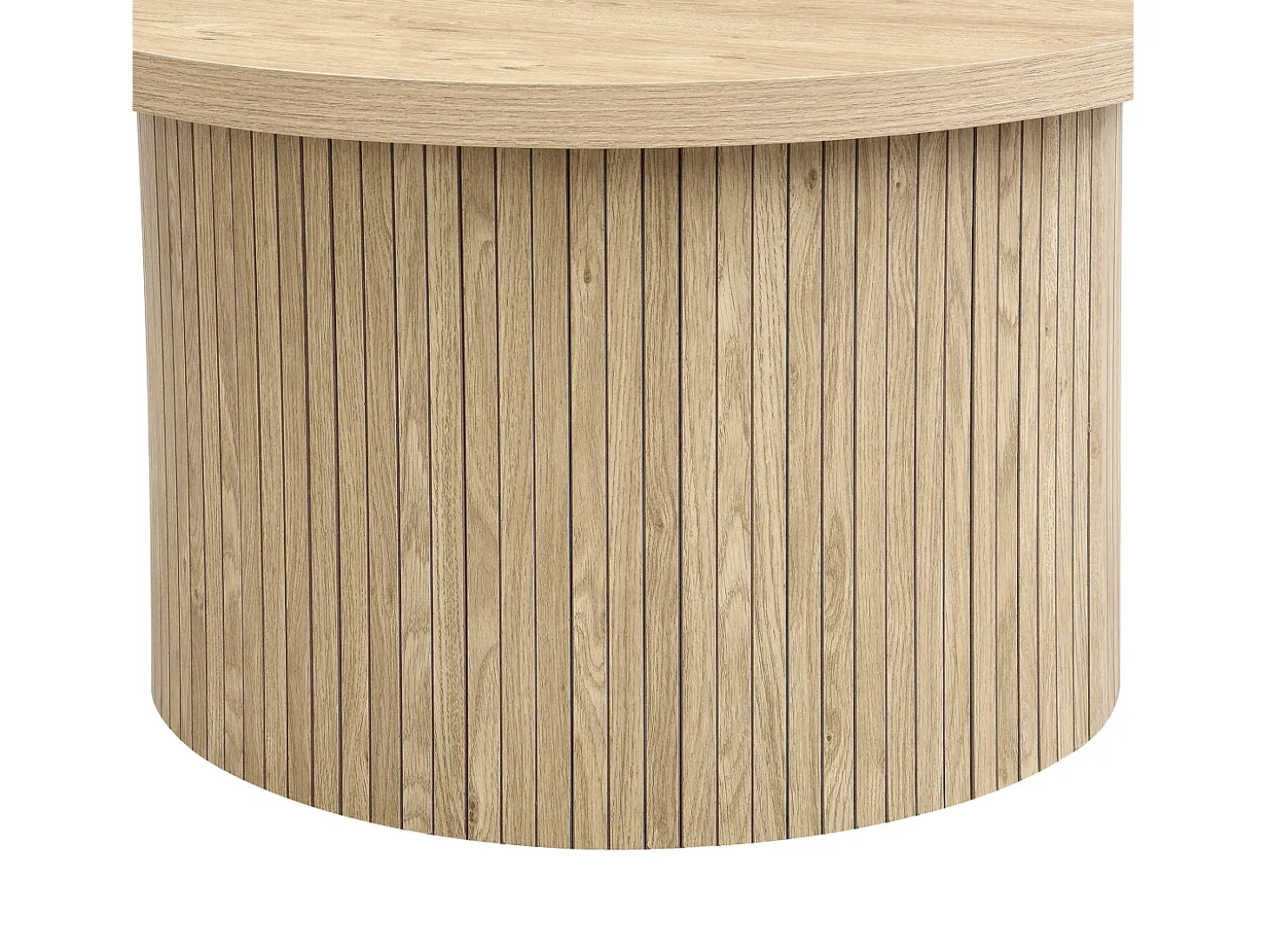 Mesa de centro redonda encastrável - MDF - Natural