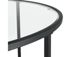 Mesa de centro redonda para sala de estar tampo de vidro pés de aço 84 cm preta 03_0006180