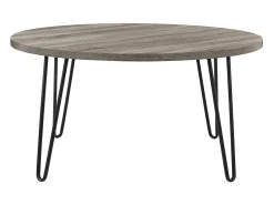 Mesa de centro retangular em aglomerado de partículas laminado Carvalho