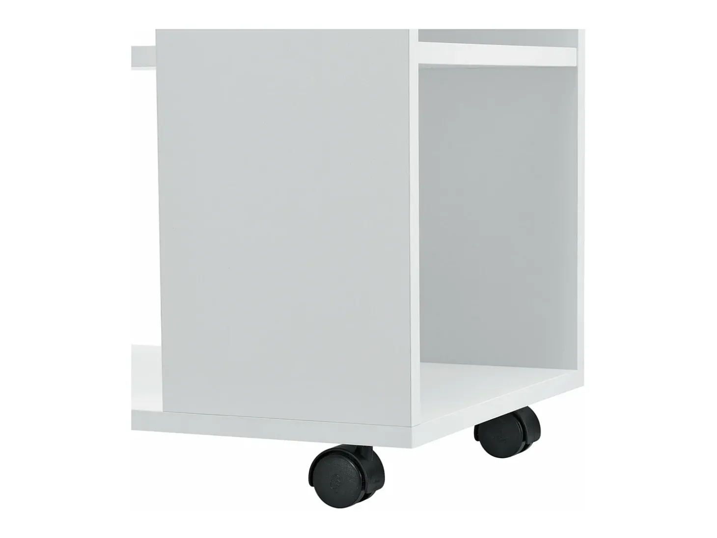 Mesa de centro retangular com rodízios para sala de estar móvel elegante com prateleira de armazenamento 60 x 70 x 35 cm branca 03_0006173