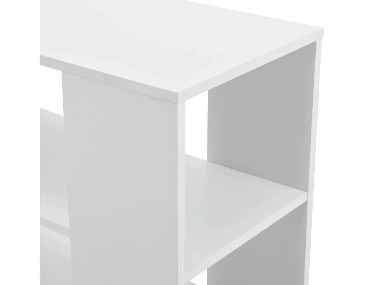 Mesa de centro retangular com rodízios para sala de estar móvel elegante com prateleira de armazenamento 60 x 70 x 35 cm branca 03_0006173
