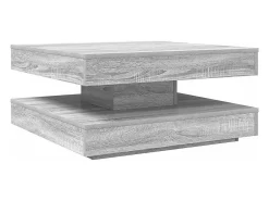 Mesa de centro rotativa a 360 graus 70x70x34,5 cm sonoma cinza