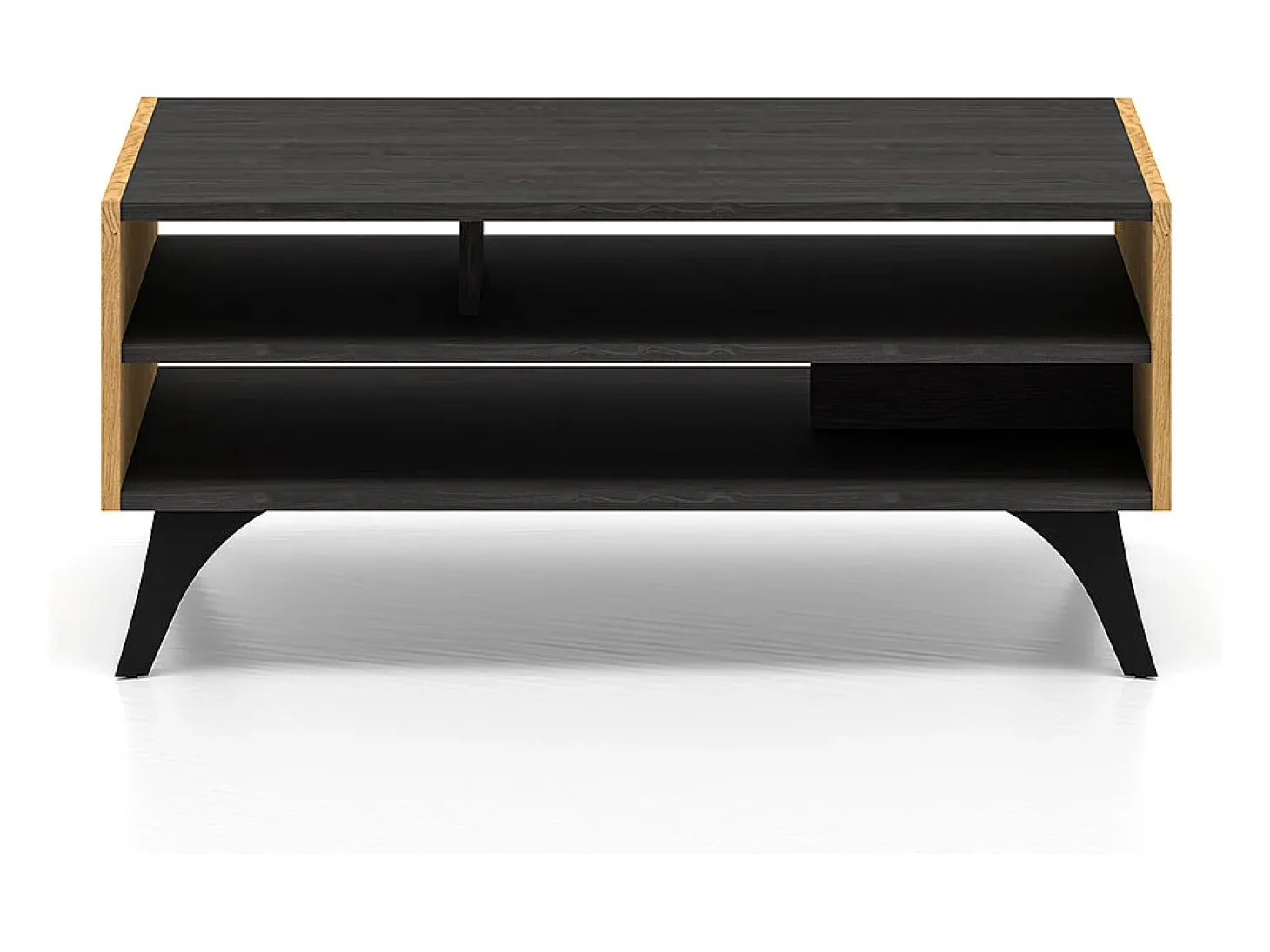 Mesa de centro Soah madeira e preto 40cm