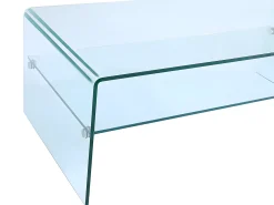Mesa de centro STILEOS - Tampo duplo - Vidro temperado curvado
