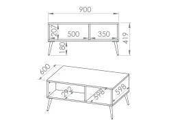 Mesa de centro Thalia verde 42cm
