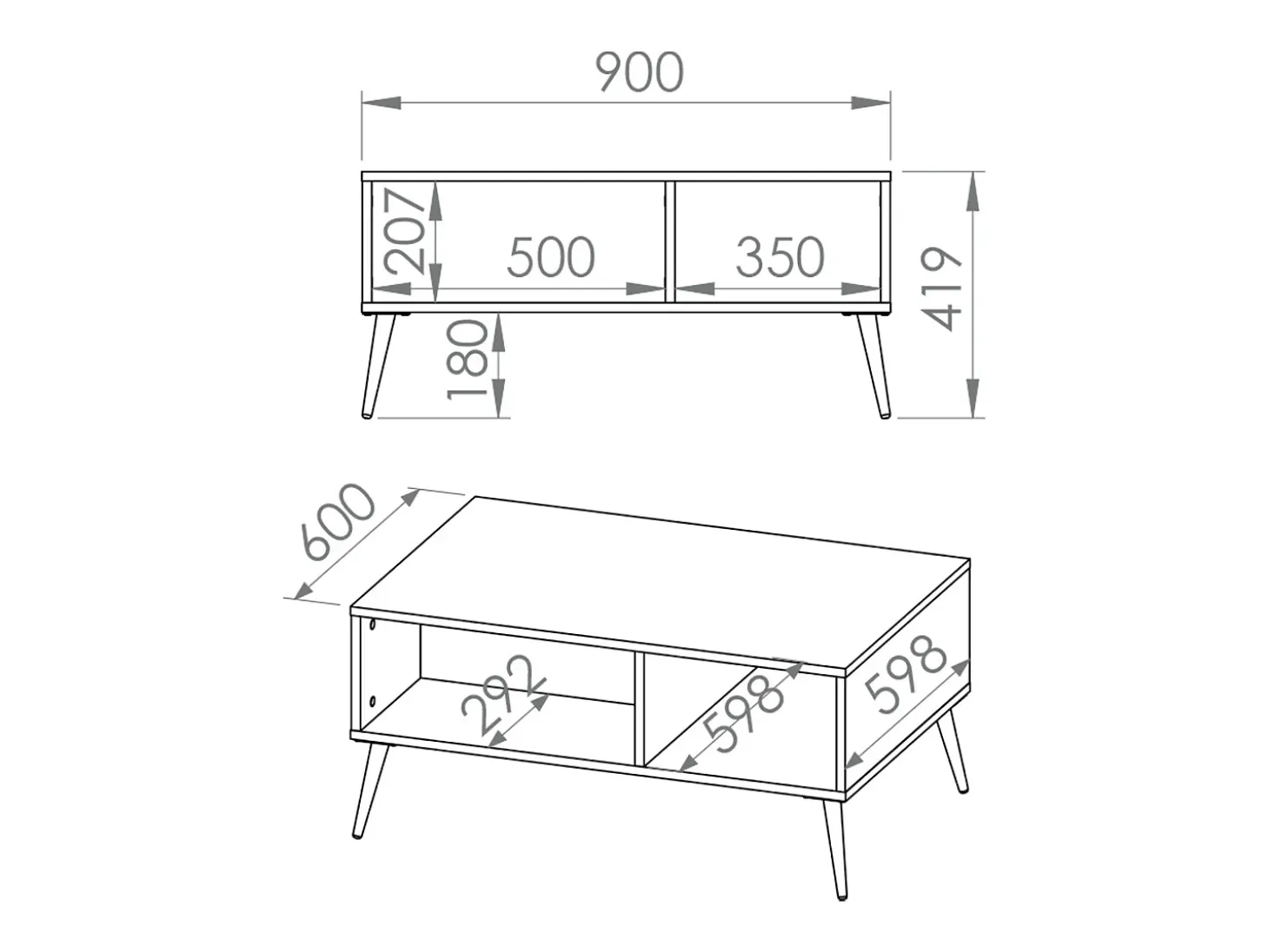 Mesa de centro Thalia verde 42cm