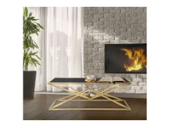 Mesa de Centro Triângulos, Preto, 110x60x45 cm, Kendra Home