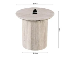 Mesa de centro VAGOS – Cor carvalho claro – Mesa de centro redonda Ø50 cm – MDF – Design moderno e natural