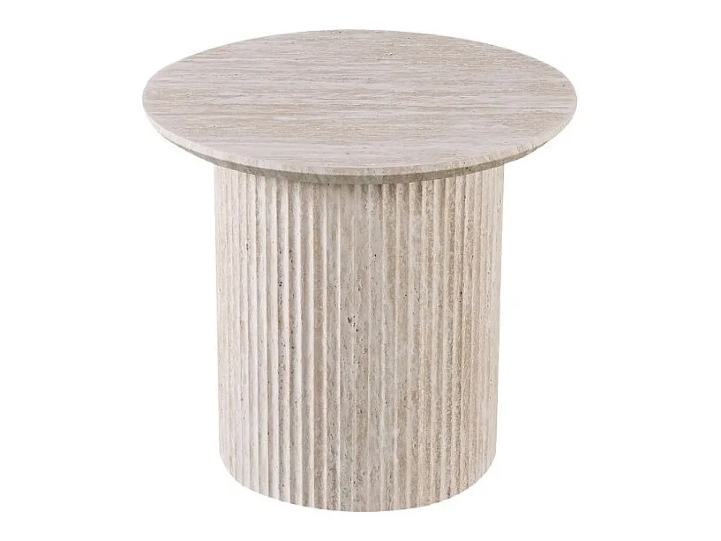 Mesa de centro VAGOS – Cor carvalho claro – Mesa de centro redonda Ø50 cm – MDF – Design moderno e natural