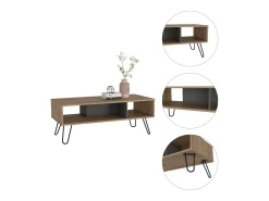 Mesa de centro Vegas com pernas de garfo, 40 cm X 101.1 cm X 45 cm, Multicolor