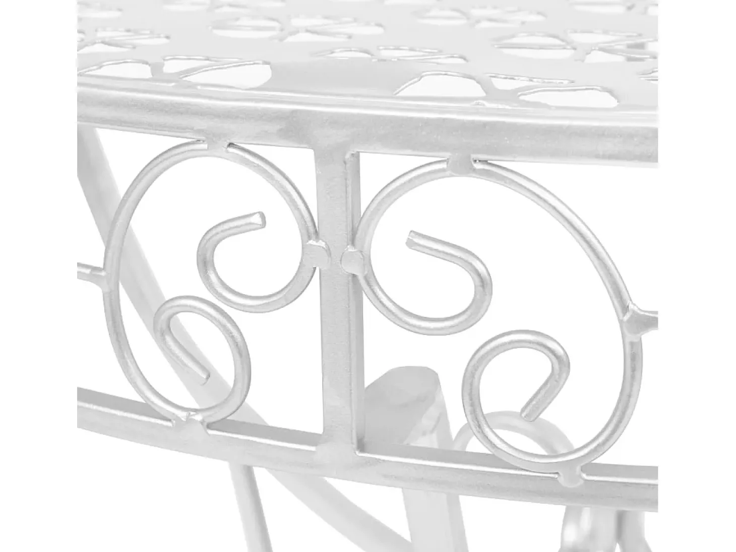 Mesa de centro vintage semicircular metal 72x36x74 cm prateado PT301634