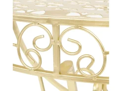 Mesa de centro vintage semicircular metal 72x36x74 cm dourado PT985976