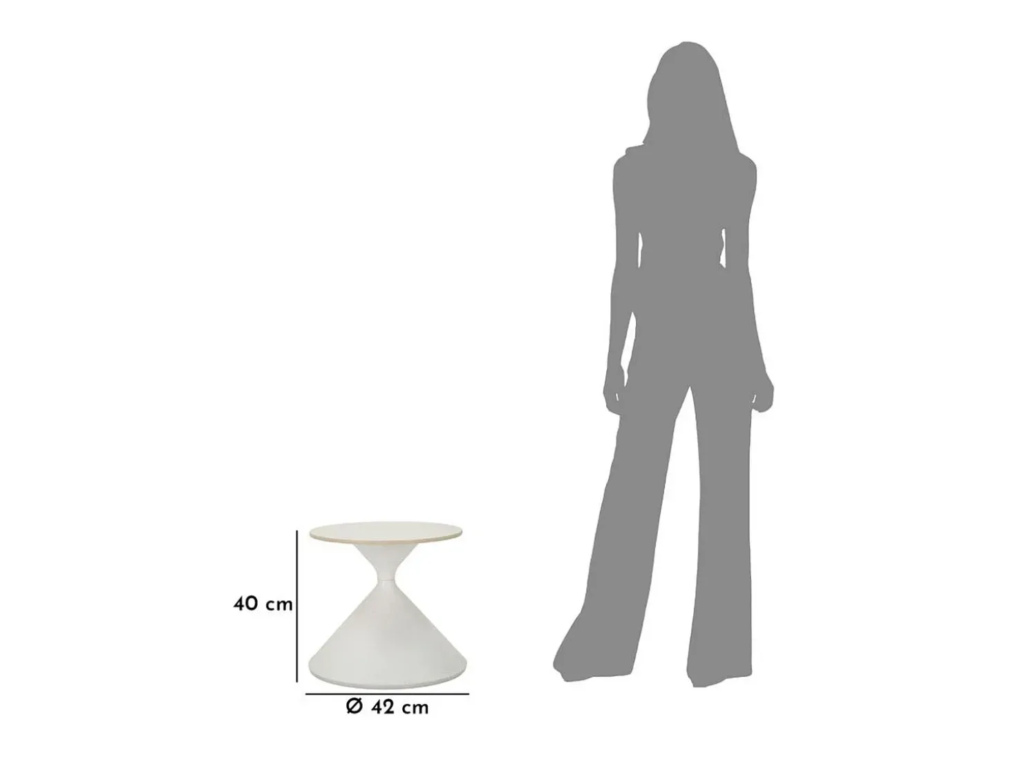 Mesa de Centro VKH528, Branco, 45x45x39 cm, Kendra Home