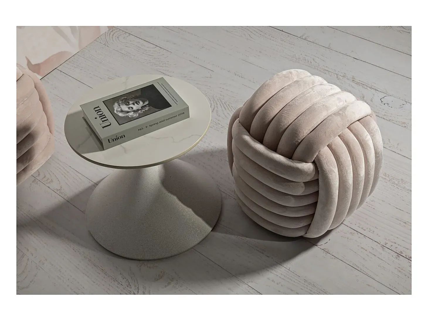 Mesa de Centro VKH528, Branco, 45x45x39 cm, Kendra Home