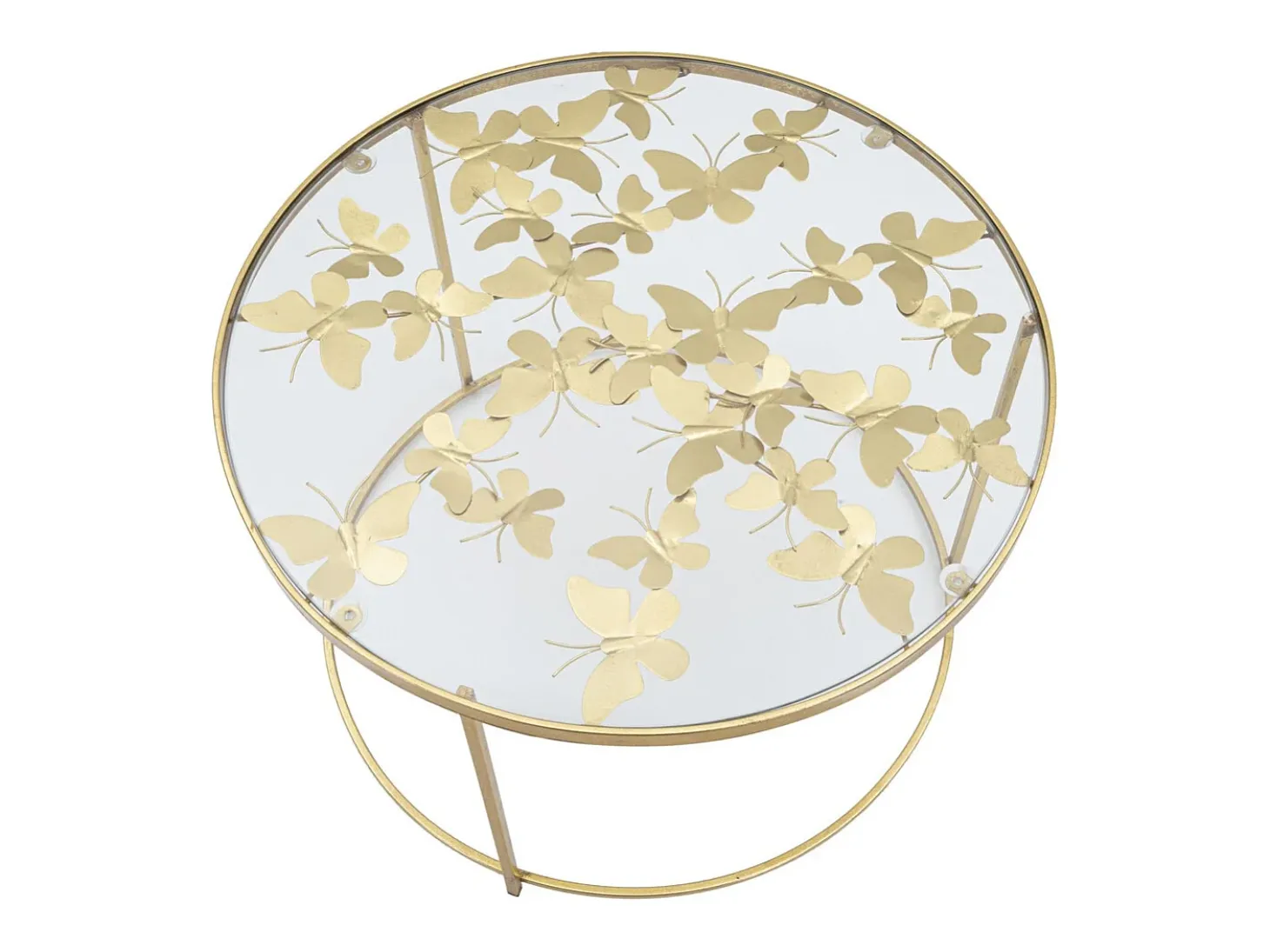 Mesa de Centro VKH559, Ouro, 60x60x40,5 cm, Kendra Home