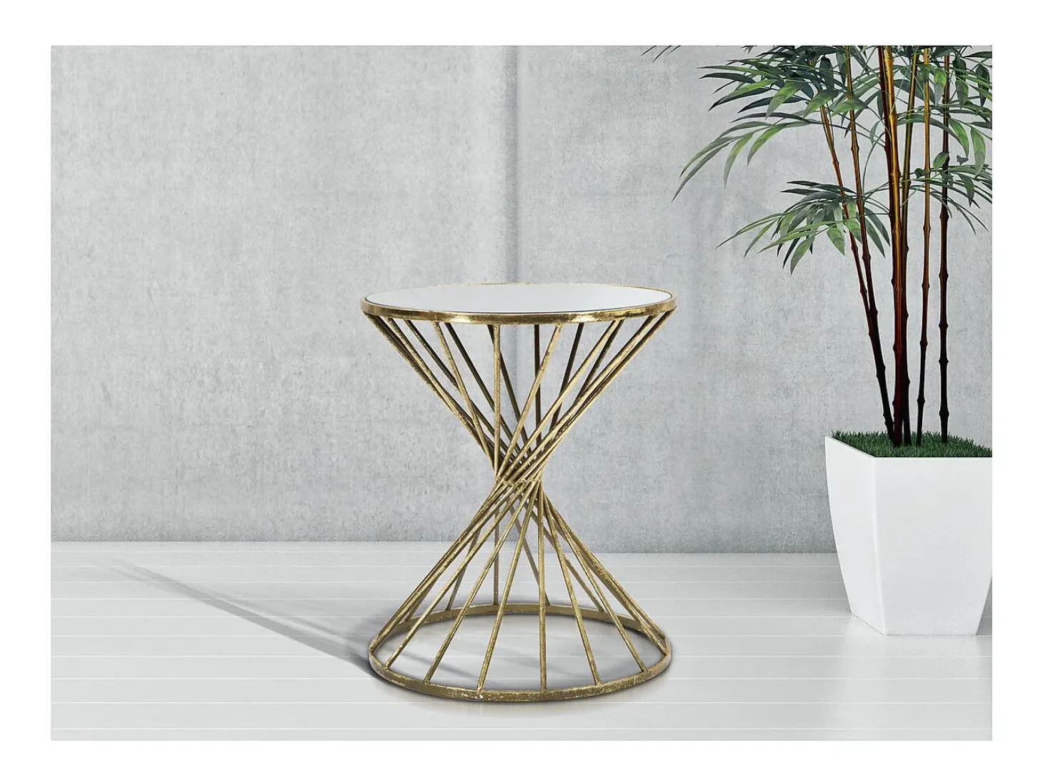 Mesa de Centro VKH549, Ouro, 42x42x50 cm, Kendra Home