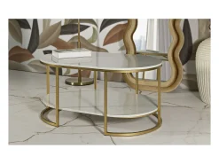 Mesa de Centro VKH791, Ouro, 90x60x45 cm, Kendra Home
