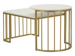 Mesa de Centro VKH792, Ouro, 90x50x50 cm, Kendra Home