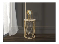 Mesa de Centro VKH520, Ouro, 37x37x58 cm, Kendra Home