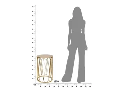 Mesa de Centro VKH520, Ouro, 37x37x58 cm, Kendra Home
