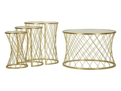 Mesa de Centro VKH567, Ouro, 70x70x45 cm, Kendra Home