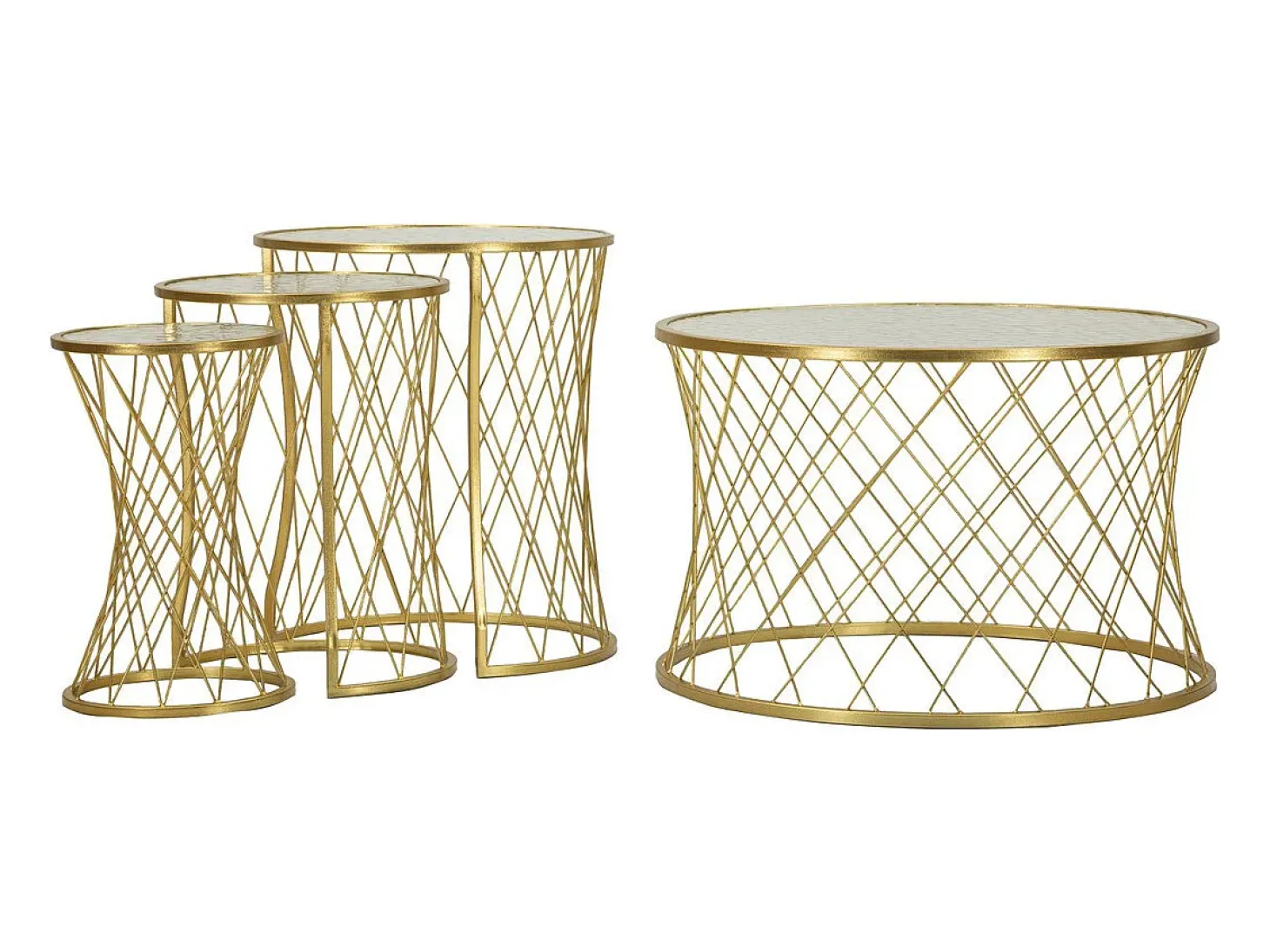 Mesa de Centro VKH567, Ouro, 70x70x45 cm, Kendra Home