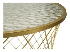 Mesa de Centro VKH567, Ouro, 70x70x45 cm, Kendra Home