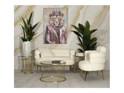 Mesa de Centro VKH567, Ouro, 70x70x45 cm, Kendra Home