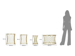 Mesa de Centro VKH567, Ouro, 70x70x45 cm, Kendra Home