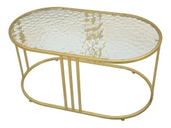 Mesa de Centro VKH797, Ouro, 90x50x45 cm, Kendra Home