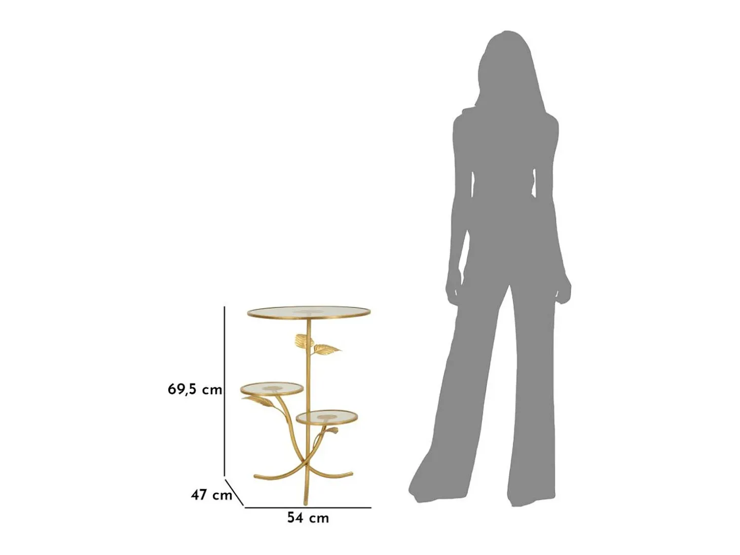 Mesa de Centro VKH802, Ouro, 54x54x69,5 cm, Kendra Home