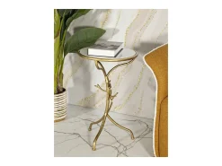 Mesa de Centro VKH801, Ouro, 38x38x60 cm, Kendra Home