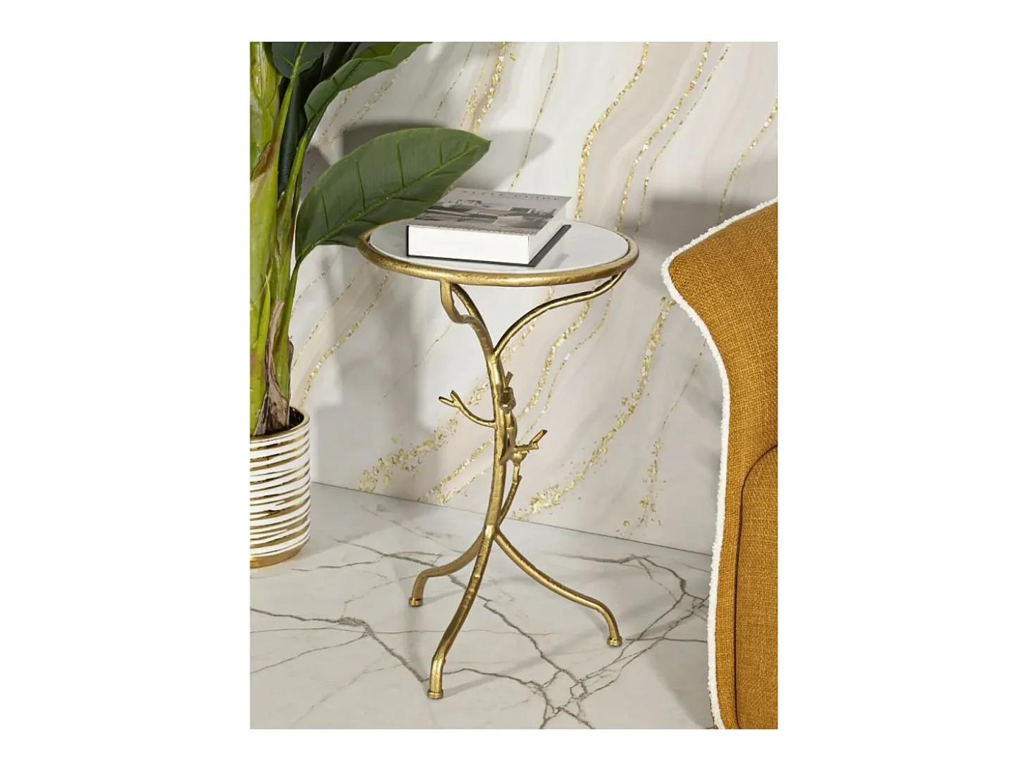 Mesa de Centro VKH801, Ouro, 38x38x60 cm, Kendra Home