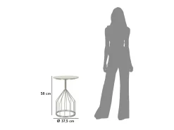 Mesa de Centro VKH532, Prata, 37,5x37,5x58 cm, Kendra Home