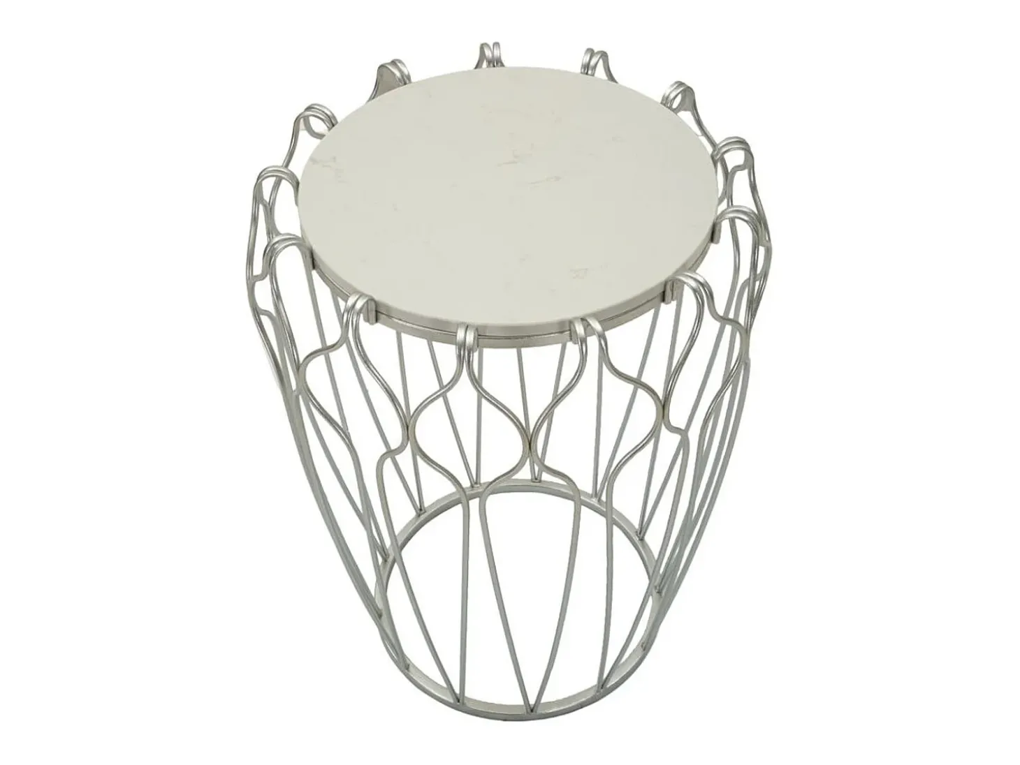 Mesa de Centro VKH530, Prata, 47,5x47,5x61,5 cm, Kendra Home