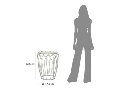 Mesa de Centro VKH530, Prata, 47,5x47,5x61,5 cm, Kendra Home