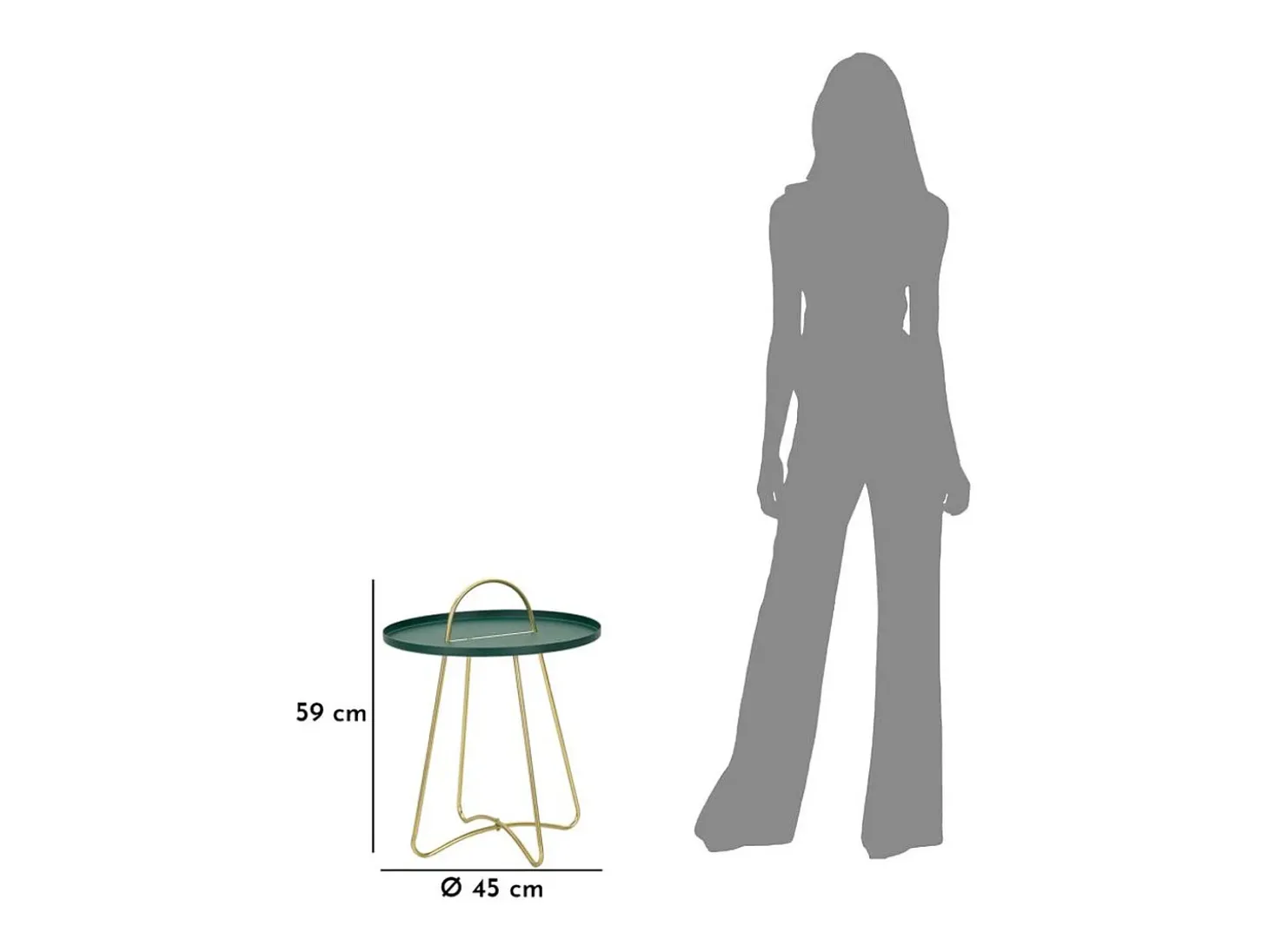 Mesa de Centro VKH525, Verde, 45x45x59 cm, Kendra Home