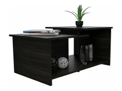 Mesa de centro Wema em melamina, com arrumação aberta, 41.91 cm X 89 cm X 53 cm , Cinzento / Prata