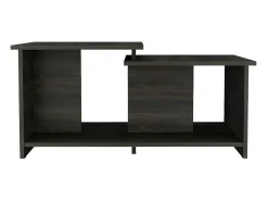 Mesa de centro Wema em melamina, com arrumação aberta, 41.91 cm X 89 cm X 53 cm , Cinzento / Prata
