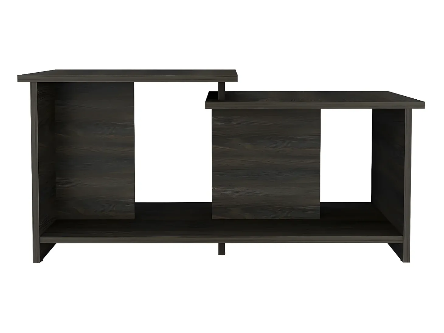 Mesa de centro Wema em melamina, com arrumação aberta, 41.91 cm X 89 cm X 53 cm , Cinzento / Prata