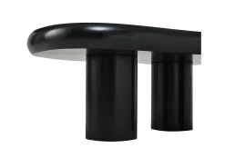 Mesa de centro 97x67x32 cm - Forma de nuvem - Acabamento laqueado - MDF - Preto