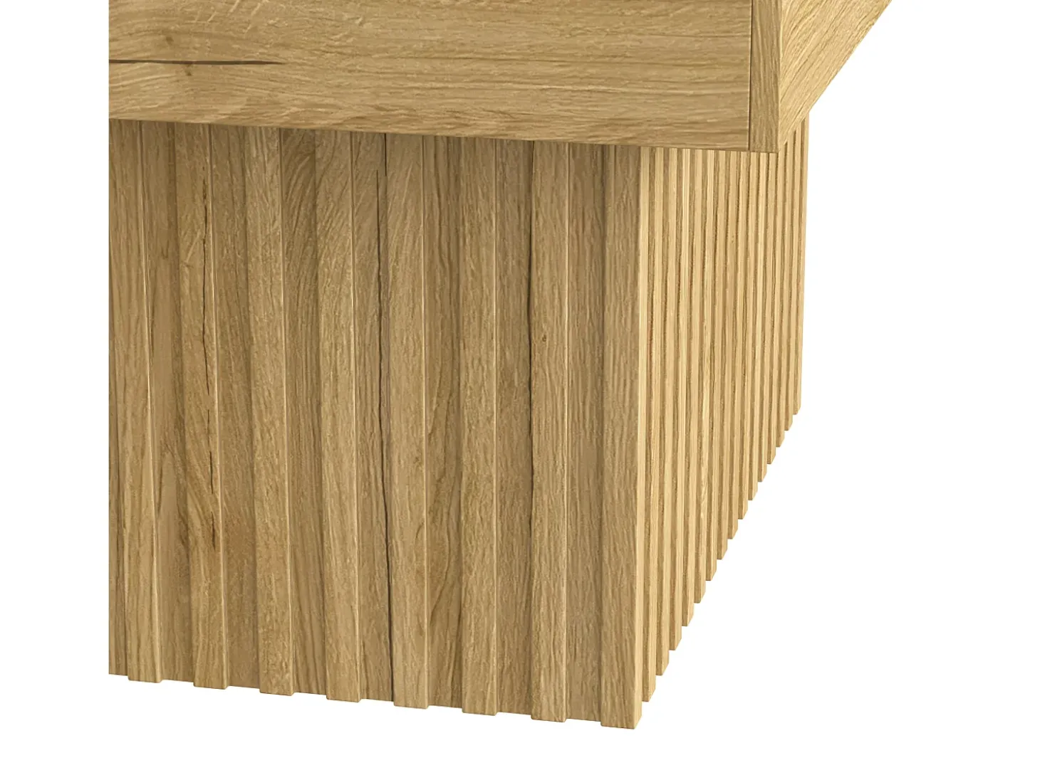 Mesa de centro 79x79x46 cm - tampo quadrado - aspecto madeira - MDF + painéis de partículas - Natural