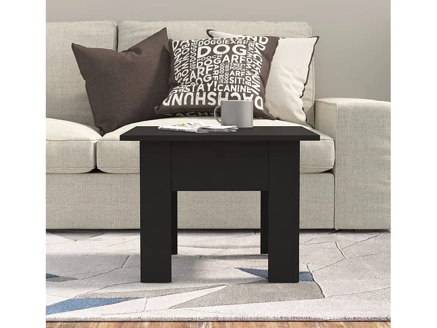 Mesa de centro 55x55x42 cm aglomerado preto PT747877