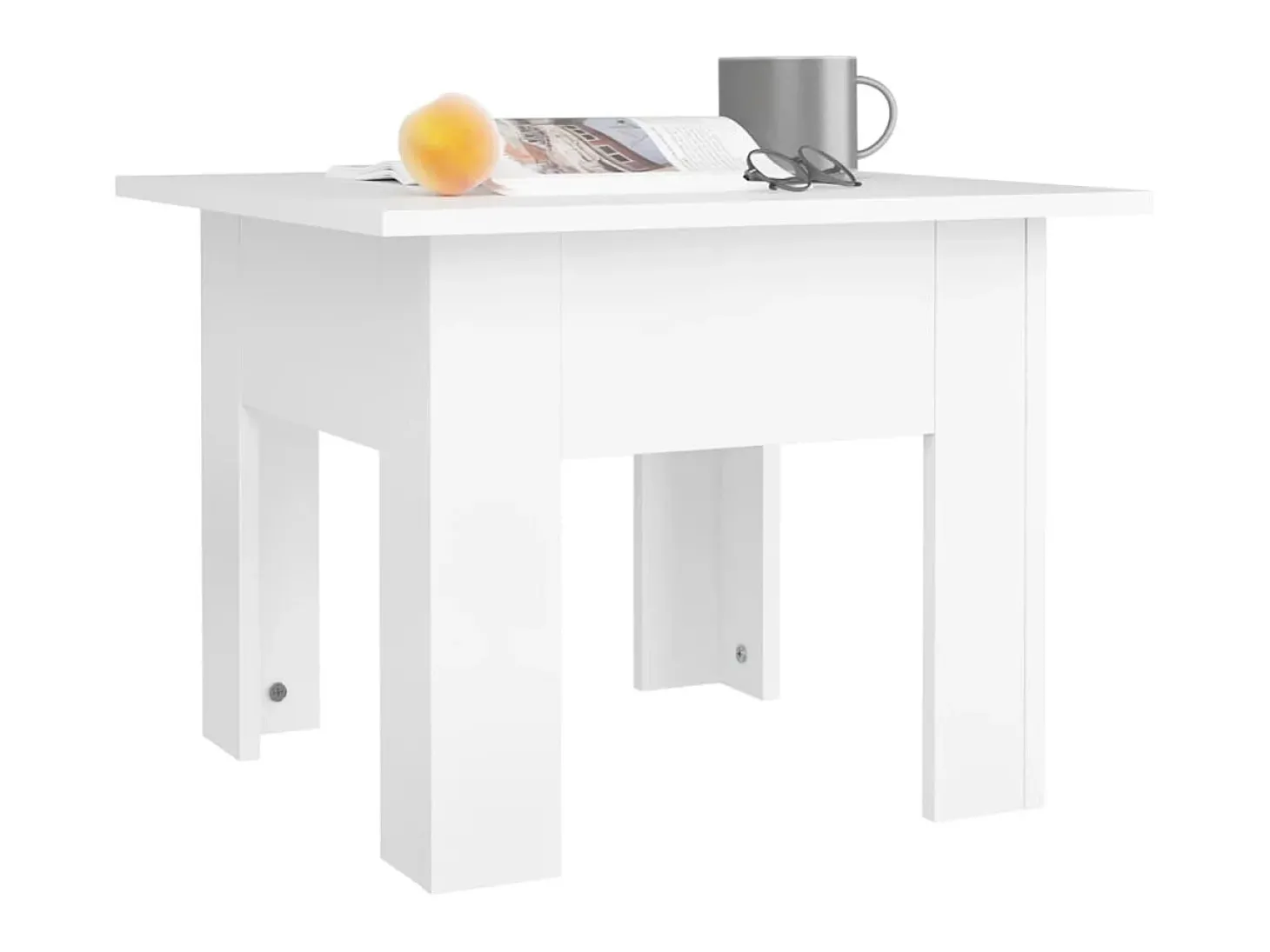 Mesa de centro 55x55x42 cm aglomerado branco PT395264