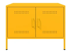 Mesa de centro 68x50x50,5 cm aço amarelo mostarda PT481669
