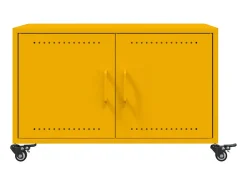Mesa de centro 68x50x43,5 cm aço amarelo mostarda