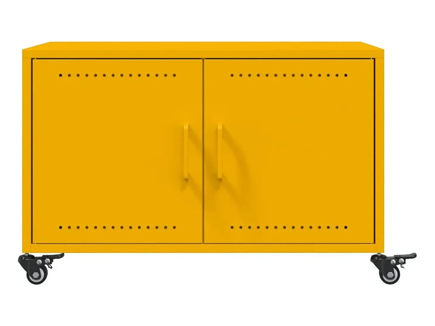 Mesa de centro 68x50x43,5 cm aço amarelo mostarda