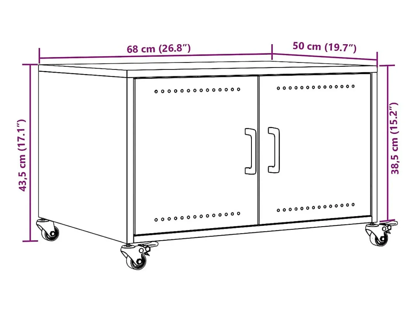 Mesa de centro 68x50x43,5 cm aço antracite