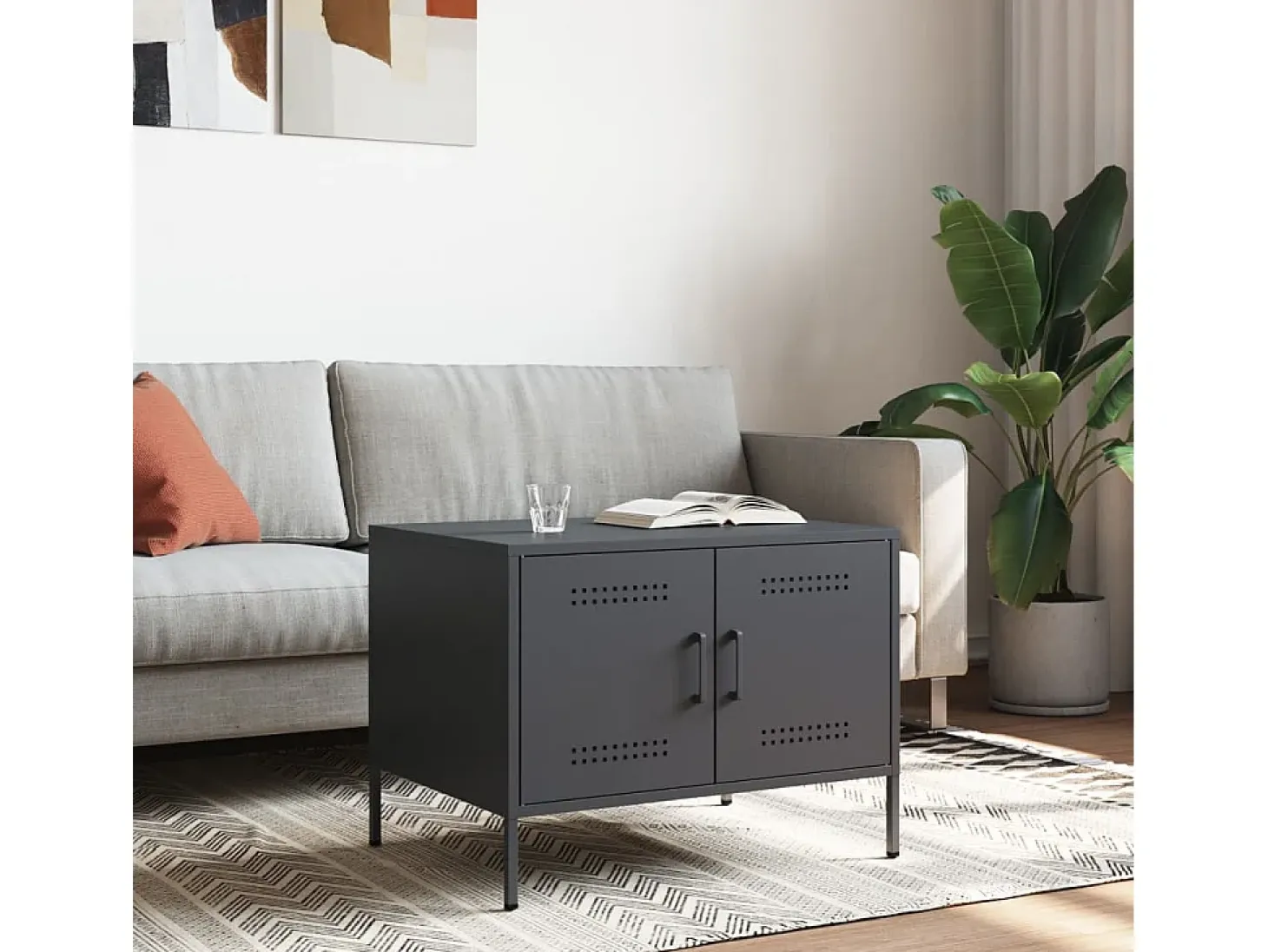 Mesa de centro 68x50x50,5 cm aço antracite
