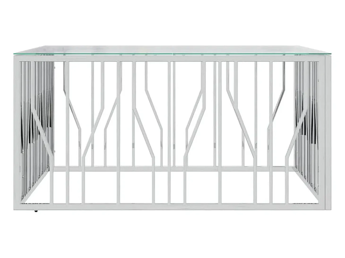 Mesa de centro 100x100x50 cm aço inoxidável e vidro